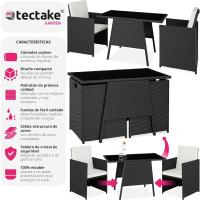 Aluminio, Muebles de Jardín Exterior Resistentes a la Intemperie, 2 Sillas con Cojines, Mesa de Cristal, Apilables, Fundas Extraíbles - details 4