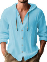 Camiseta con Capucha de Algodón-Lino para Hombres Primavera-Verano 2025 - details 1