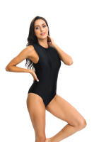 Traje de Baño de Una Pieza Negro Elegante para Mujer en Verano Traje de Baño Deportivo con Garantía de Retorno - details 5