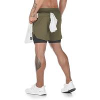 Pantalones Cortos de Fitness de Doble Capa para Hombres Secado Rápido Entrenamiento de Gimnasio - details 7