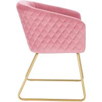 Silla de Comedor Nórdica Vintage Estructura de Metal Dorado con Cojines Rosa BH271rs-1 - details 3