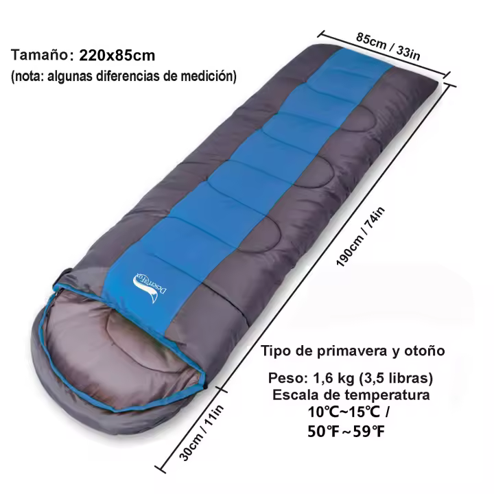 Desert & Fox-Saco de dormir Ligero para acampar, 4 alojamientos, sobre caliente y frío, Saco de dormir para mochilero, Viajes al Aire Libre, senderismo - 1