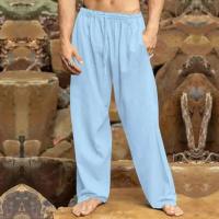 Pantalones de lino y algodón holgados para hombre, estilo casual, color sólido, tallas grandes S-3XL, verano 2024 - details 14