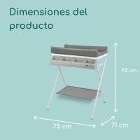 Bañera Cambiador Bebé 2 en 1, 0-12 M (máx 11 kg), Fácil de Mover 4 Ruedas con Freno, Múltiples Compartimentos Almacenamiento, Colchón Cambiador Acolchado, Fácil Drenaje, Gris Mist - details 12