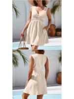 Vestido de mujer 25 primavera y verano nuevo vestido reductor de cintura sin mangas con cuello en V informal cómodo - details 5