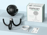 Ventilador portátil de 8000 mAh para cochecito, batería de 27 horas de duración, 360° ° Rotación, 4 velocidades, luz nocturna, silla de paseo con ventilador recargable por USB, viajes, dormitorio - details 13