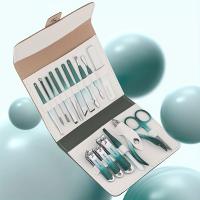 Juego de manicura con estuche portátil de cuero, cortaúñas de función completa, juegos de pedicura de acero inoxidable, Idea de regalo, 16 piezas por juego - details 0