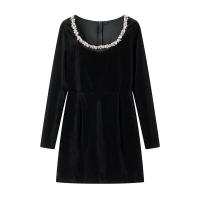 Elegante Vestido Mini de Moda para Mujer Cuello Cuadrado con Cuentas Vestido Rojo, Negro, Blanco para Fiestas - details 0