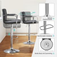 Juego de 2 Taburetes de Bar Altura Ajustable 92-113,5cm Sillas de Bar Asientos Giratorios Diseño Moderno Taburetes Altos Negro - details 46