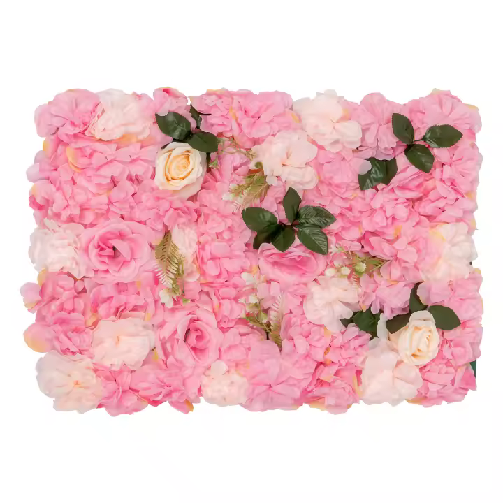 Paneles de flores artificiales para pared, decoración de fondo de boda, rosa oscuro, 60x40 Cm, 6 unidades - 1