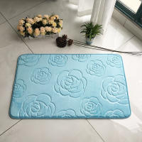 Vellón de coral absorbente Alfombra antideslizante de baño en relieve 3D Alfombra de pie de rosa Alfombra de puerta de dormitorio Alfombra de hogar Alfombra de piso - details 0