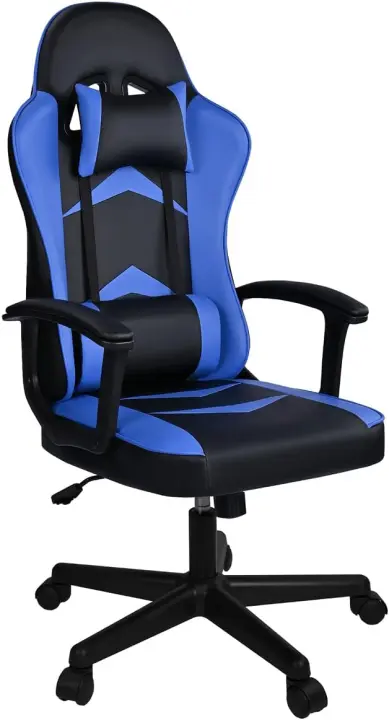 Reclinable con Cojín Lumbar y Cervical |   Respaldo Alto Acolchado |   Altura ajustable |   Ruedas Giratorias 360 °   y Reposabrazos |   Ideal Ordenador, Oficina, Videojuego o Escritorio - 1