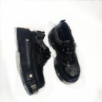 Remaches Metálicos Punk Fondo Grueso Zapatos Nicho Diseño Sentido Denim Solo Zapatos Marea Cool Cabeza Grande Pequeño Cuero Zapatos 2025 Nuevo - details 4