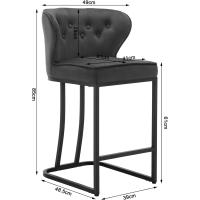 Juego de 2S Taburetes de Cocina Altos Estilo Bar con Resaldo y Reposapiés - details 2