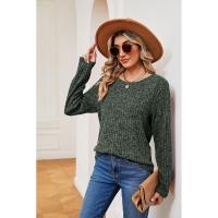 Jersey de manga larga para mujer, camiseta holgada con cuello redondo, tops de Color sólido, otoño e invierno, nuevo - details 19
