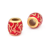 Pulseras de Brass Dorado Mate 4PCS Grande Agujero Abalorios para Hacer Joyas DIY - details 3