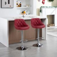 Taburete de Bar de Terciopelo Altura Ajustable, Giratorio, Poltrona de Cocina, Diseño Gris Oscuro - details 16