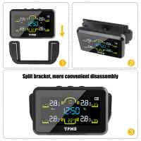 Sistema de monitoreo de neumáticos con 4 sensores externos T14-1 advertencia de temperatura ahorro de combustible Monitor de presión de neumáticos de coche TPMS Solar - details 5