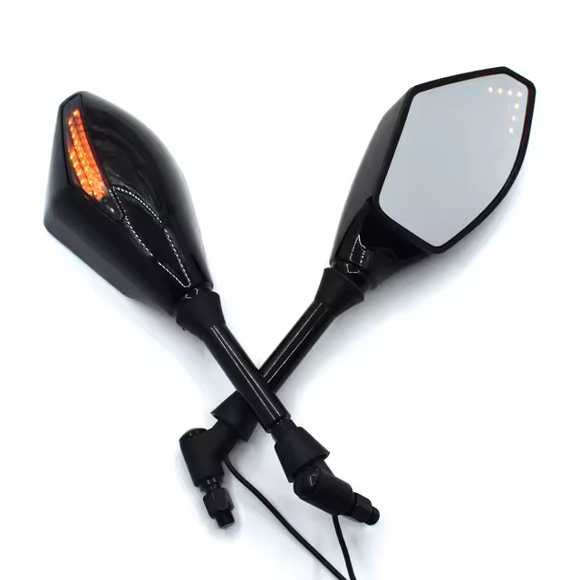Retrovisores Universales de 10mm para Motocicleta con Señal de Giro LED - 1