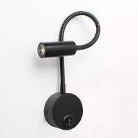 Luz de lectura LED de bronce de 3W, lámpara de pared con cuello de cisne negra, blanca y plateada para cabecera de cama, escritorio, interruptor de noche de 4000K - details 3