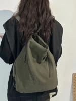 Bolso Cruzado de Poliéster de Gran Capacidad Diseño Minimalista, Múltiples Compartimentos con Cremallera, Correa Ajustable, Verde Sólido Ideal para Commuta Casual, Trabajo, Viajes - details 2
