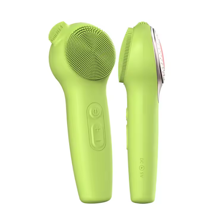 Nuevo limpiador de cabeza negra de silicona recargable, cepillo de limpieza de luz roja, compresa caliente, limpiador facial, esencia de masaje guía - 1