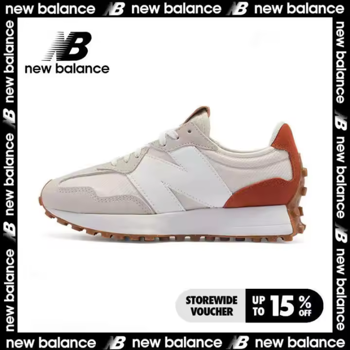 Leten 【 tienda insignia】 NB 327 Zapatos deportivos informales para hombre y mujer Zapatos de trabajo blancos y naranjas - 1