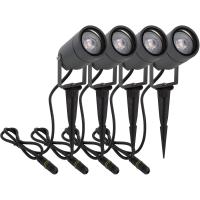 Exterior 4 Piezas, 5W Luces LED Exterior Jardin Suelo con Estaca Blanco Cálido IP65 Impermeable Lámpara para Camino Césped Patio, Aluminio, Gris oscuro - details 0