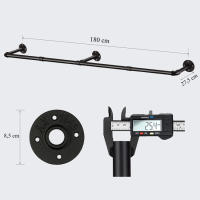 unho Barra Perchero de Pared Industrial de Tubo Vintage de Longitud Ajustable 90-180cm para Colgar Ropa - details 2