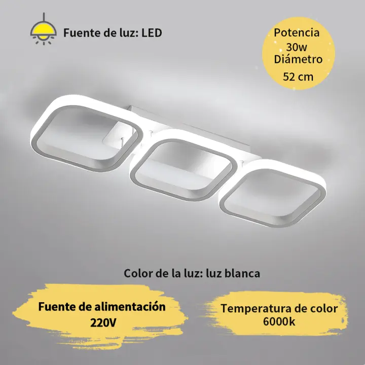 Goeco Lámpara de Techo Moderna LED 32W 2560LM Iluminación Interiores de Luz Blanca 6500K Diseño de Araña de Acrílica con Tamaño de Diá 52cm - 1