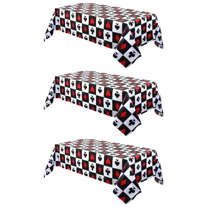 Mantel desechable de póquer, fiesta de Casino, fútbol, béisbol, Rugby, 54X108 pulgadas, 3 piezas - 1