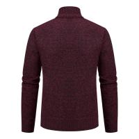 Abrigo deportivo informal para hombre, cárdigan cálido de lana con cremallera, cuello alto, Color sólido, otoño e invierno - details 15