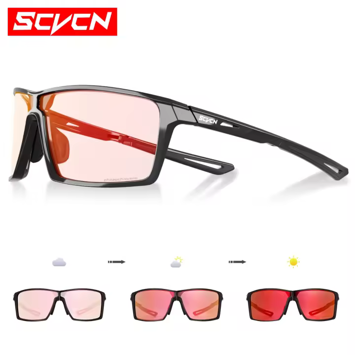 KAPVOE Gafas de Sol Plegables Anti-vaho, Photochromáticas, Ligeras para Ciclismo - 1