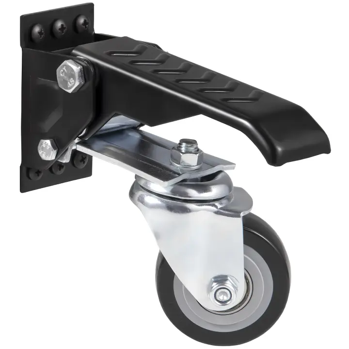 SucceBuy Ruedas giratorias para banco de trabajo, capacidad de carga de 165 libras, juego de 4, ruedas ajustables retráctiles de montaje lateral de alta resistencia de 2,5" - 1