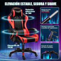 Silla de Oficina Ergonómica con Soporte Lumbar, Función Basculante, Reposacabezas Ajustable, Reposabrazos y Altura Ajustables, Asiento de Malla Transpirable, Silla Giratoria para Ordenador - details 14