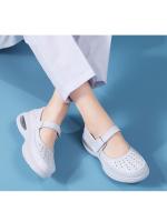 Zapatos de enfermera de cuero genuino con amortiguación de aire, suela suave, antideslizantes, transpirables, para trabajo hospitalario, con suela gruesa, para mujer, 2025 - details 7