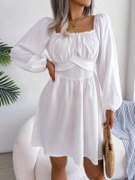 Elegante Vestido de Manga Larga con Volantes para Mujer Estilo Retro Suelto A Línea - details 2