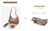 Elegante bolso de mujer de cuero genuino con correa de hombro ajustable y cierre de cremallera - Resistente a la decoloración, varios colores (gris oscuro/gris/blanco/negro) para desplazamientos y uso diario, bolso de cuero, accesorio elegante, bolso resi - details 5