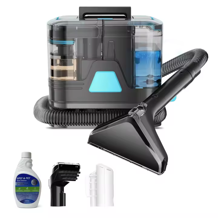 Limpiador de alfombras portátil C8 de 400W y 20KPa para manchas en alfombras, coches, sofás y pelo de mascotas, máquina de limpieza de tapicería con función de pulverización y succión. - 1