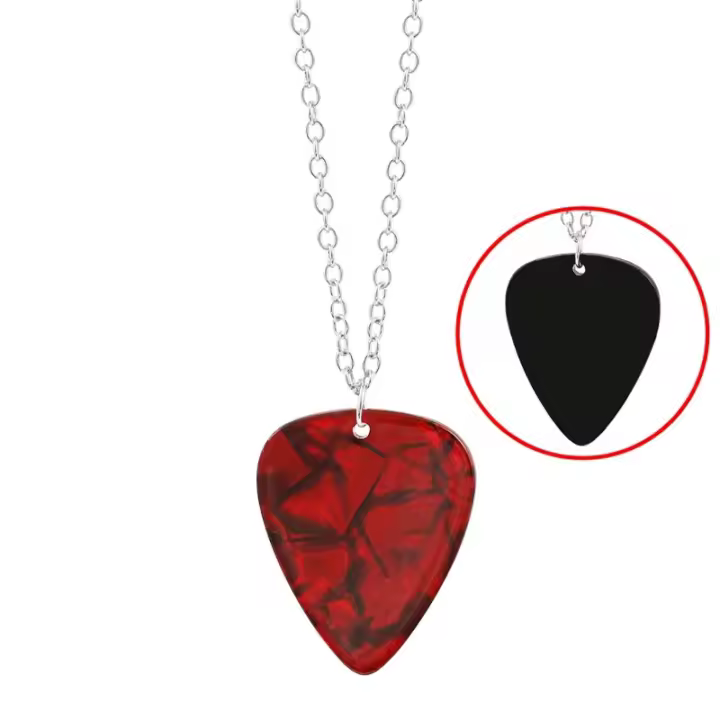 Cosplay corazón guitarra púas colgante joyería collar gargantilla accesorio accesorio regalo de Halloween - 1