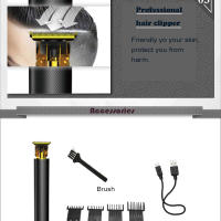 Kemei-cortadora de pelo eléctrica recargable para hombre, máquina para cortar la barba, sin cable, 0mm, hine, KM-1971 - details 6