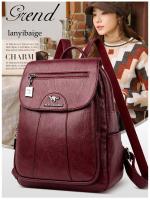 Mochila De Cuero Suave Para Mujer En 5 Colores Bolsa De Hombro Vintage Casual Viaje Mochila De Escuela Bolsa Para Damas - details 0