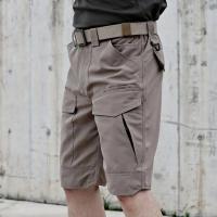 Pantalones cortos informales de color sólido para hombre, pantalones cortos Cargo de verano con cintura elástica, múltiples bolsillos, tela resistente al desgaste para exteriores - details 1