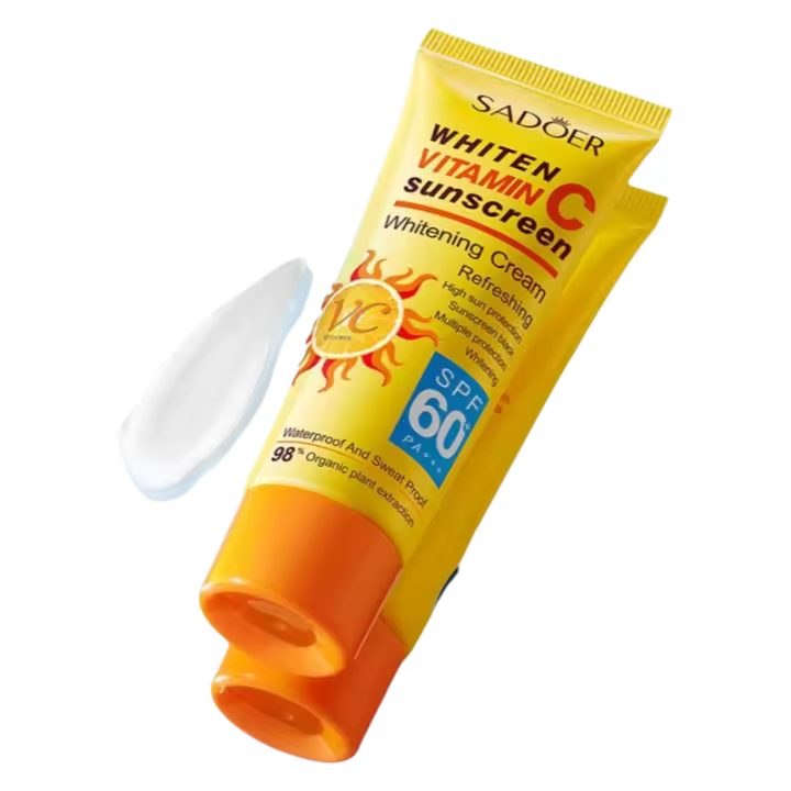SADOER protector solar con vitamina C, protector solar aislante, impermeable, a prueba de sudor, hidratante, refrescante, cuidado Facial, protector solar corporal - 1