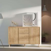 Aparador Salón, Buffet, Mueble Auxiliar, 2 Puertas y 3 Cajones - details 1