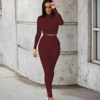 Conjunto deportivo de dos piezas de manga larga, nuevo traje informal de moda para mujer - details 36