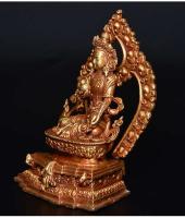 Estatua de Buda de adoración en el hogar dorada de cobre puro tántrico tibetano hecho a mano nepalí y adorno de práctica - details 7