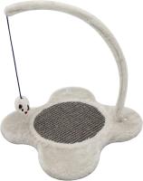 COTTECOTA-Bandeja Rascador Gato Juguete para Gatos con Juguete Ratón Materiales Rugoso Juguete Interactivo 39 * 35 cm Balancín de juguete interactivo para gatos, rascador para gatos con plumas, juguete para rascar con ratones falso - details 3