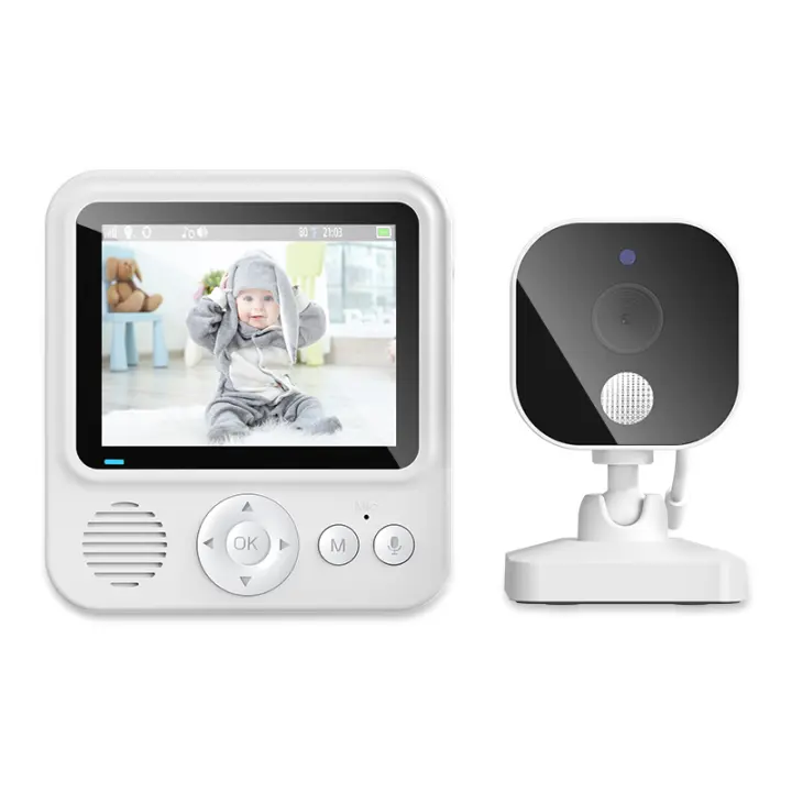 Monitor de Bebé con Cámara Pantalla LCD de 2.8 Pulgadas, Visión Nocturna, Zoom Digital, Intercomunicador de 2 Vías, Batería de 1500 mAh Compatible con Smartphone - 1
