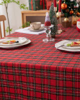 Mantel de Mesa de Cuadros a Cuadros con Borla Cubierta de Mesa sin Arrugas Lavable para Navidad, Fiestas y Año Nuevo - details 33
